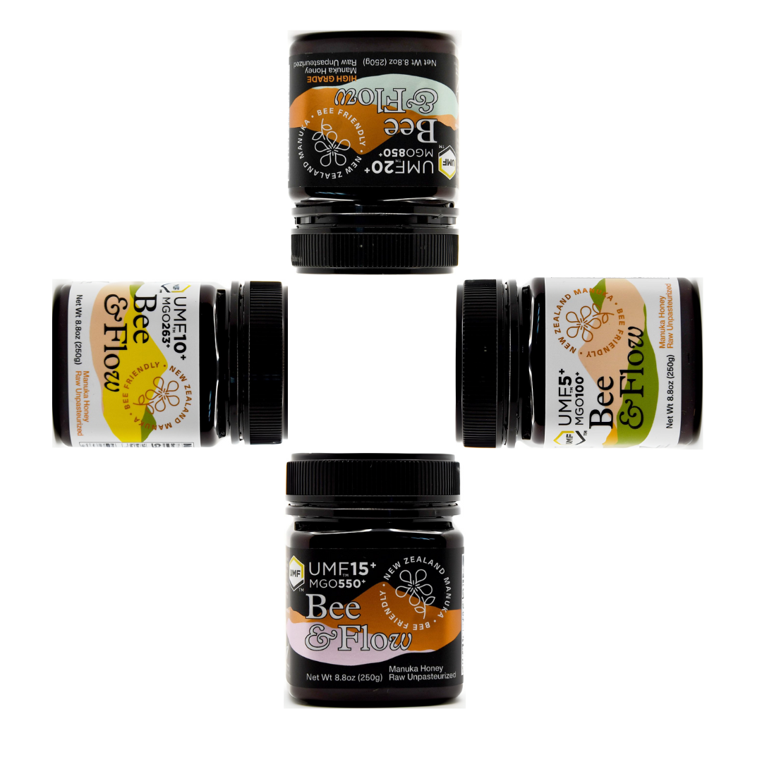 Four jars white background