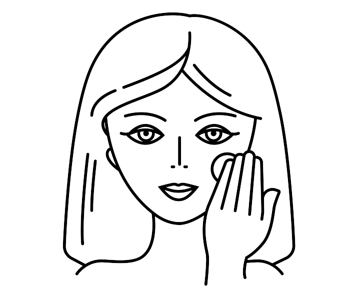 Icon of woman applying product to skin